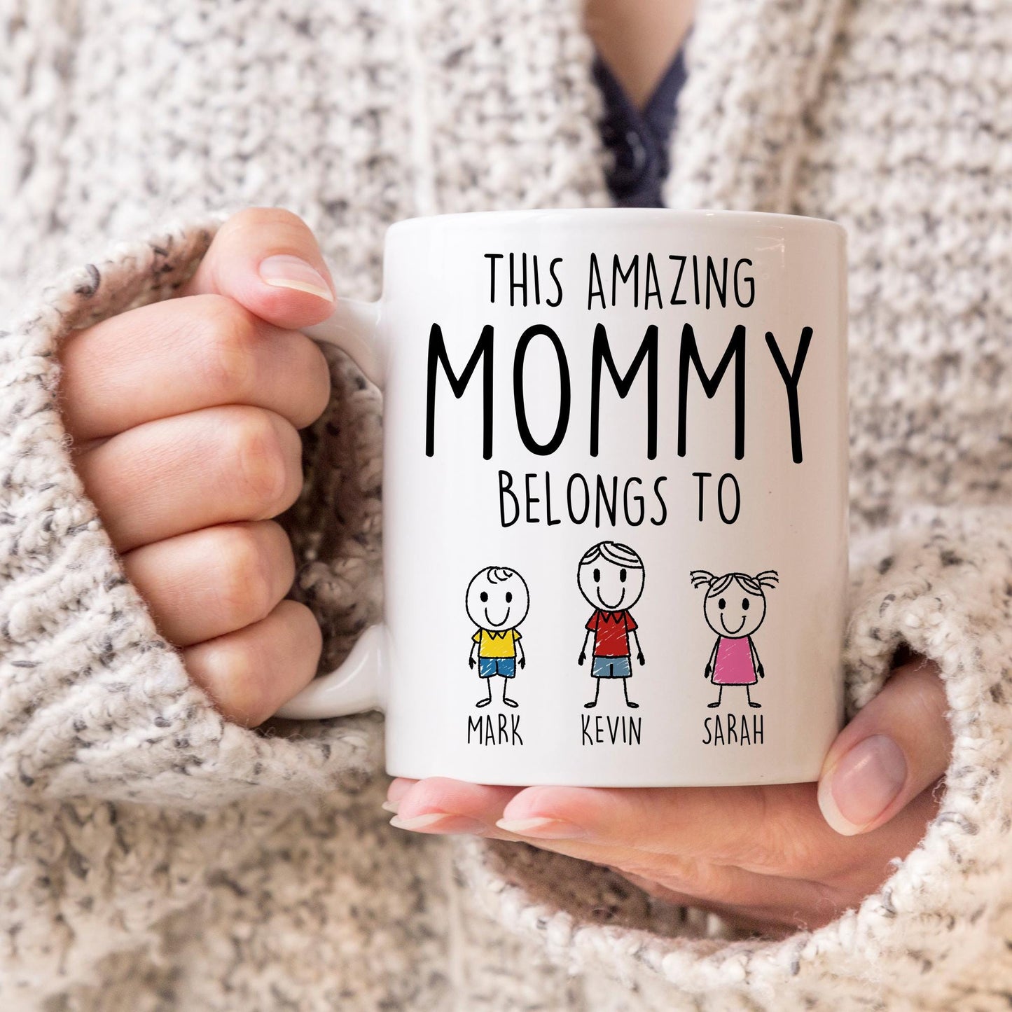 Personalized Mommy Gift, Kids name Mommy Present, Custom Name Mug for Moms, Mommy Mother’s Day Gift, Mom Birthday Gift, Best Mommy Christmas