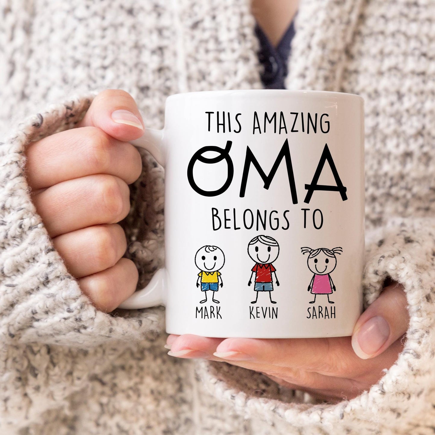 Oma Mug, Personalized Oma Gift, Oma Birthday Christmas Gift, Oma Mother's Day Gift, Grandma Oma, Granddaughter Grandkids Gift, Oma Again Mug