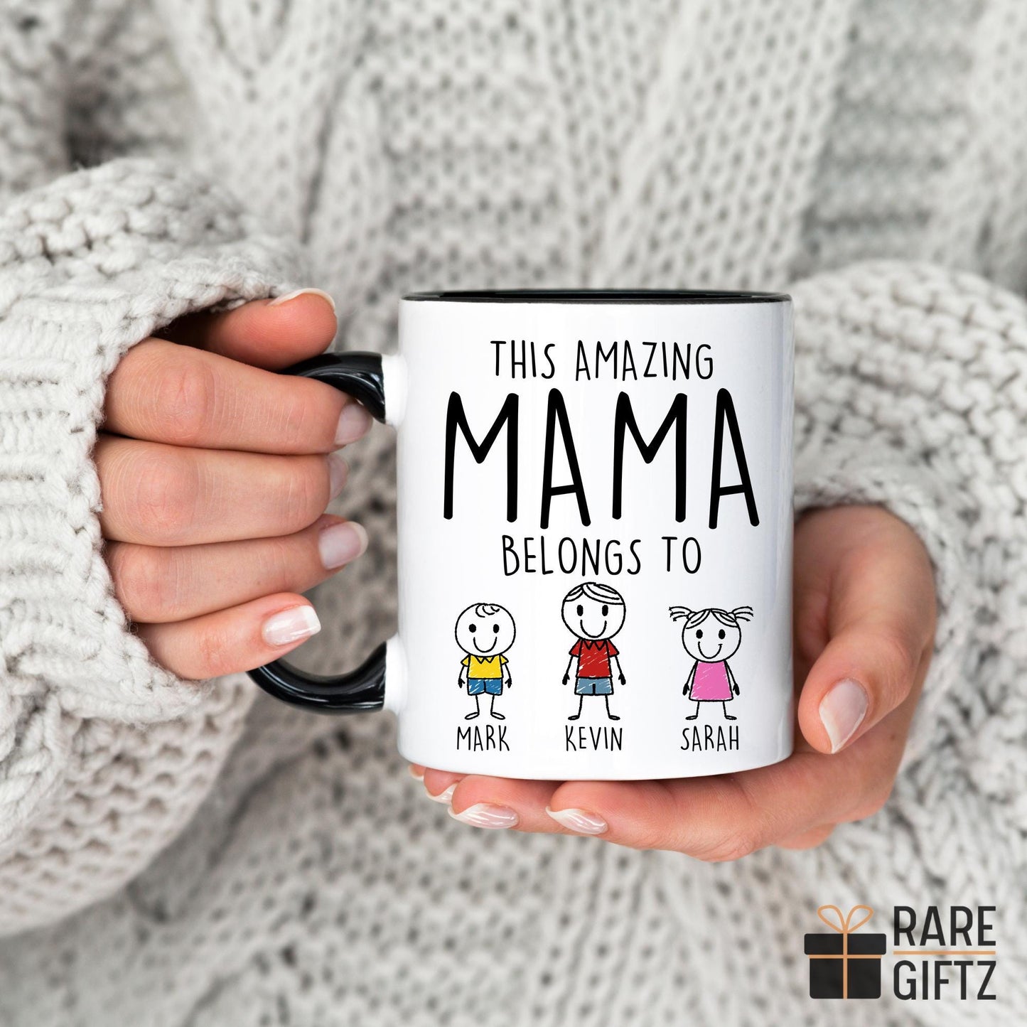 Mama Mug, Personalized Mama Gift, Mama Mother's Day Gift, Gift From Daughter Son Kids, Mama Kids Names Present, Mama Christmas Birthday Gift