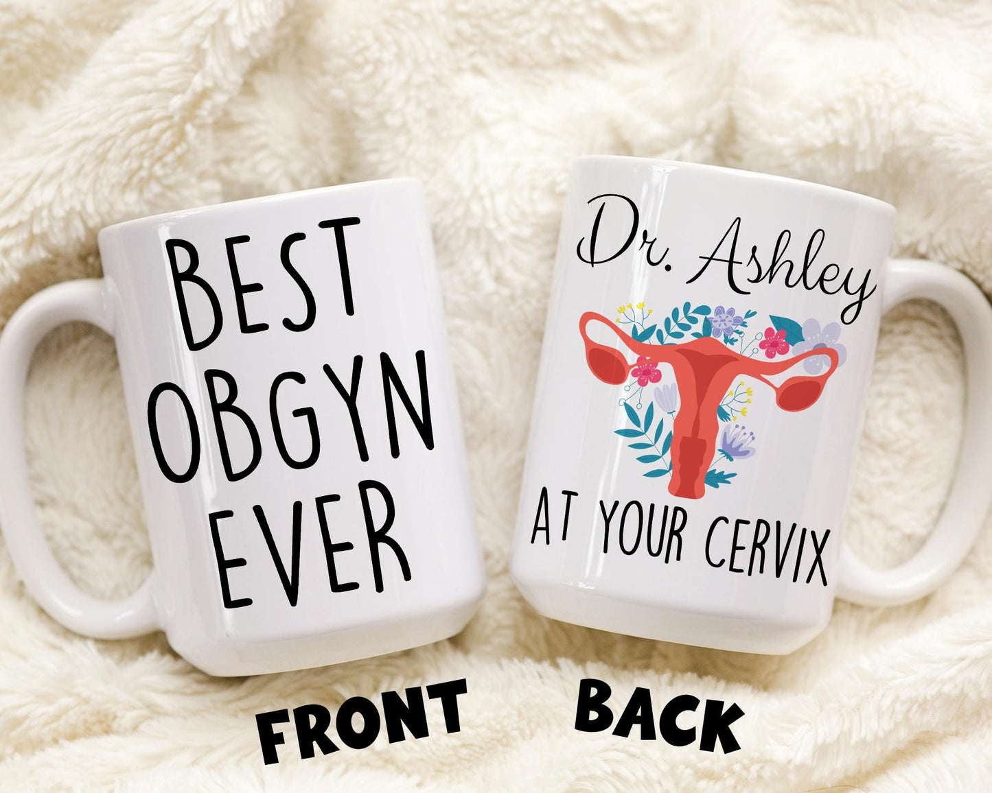 Best OBGYN Gift, Personalized OBGYN mug, Dr Custom Obgyn Gift, OBGYN Appreciation Present, Obgyn Cervix Thank You gift, Retired doctor Gift