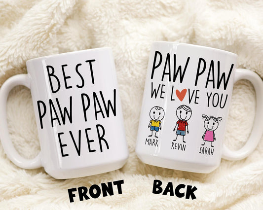 Personalized Paw Paw Gift, Best Paw Paw Coffee Mug, New Paw Paw Gift, Pawpaw Birthday Christmas, Father's Day Paw Paw Granddaughter Grandkid