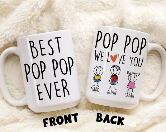 Personalized Pop Pop Gift, Best Pop Pop Coffee Mug, New Pop Pop Gift, Poppop Birthday Christmas, Father's Day Pop Pop Granddaughter Grandkid