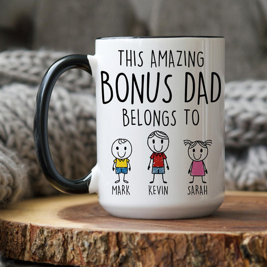 Step Dad Gift, Personalized Bonus Dad Mug, Step Dad Birthday Gift, Funny Bonus Dad Christmas, Step Dad Father's day Mug, Step Father Present