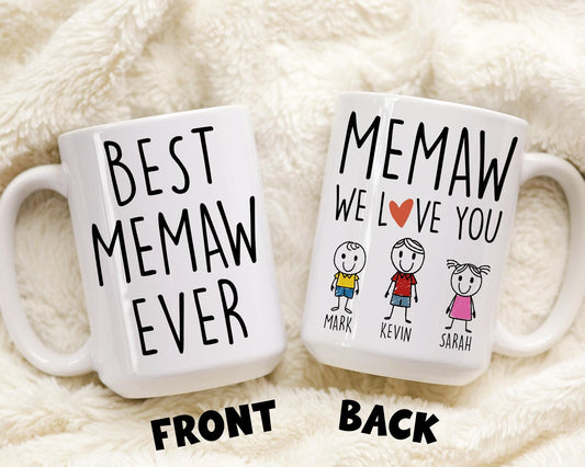 Best Memaw Gift, Custom Memaw Coffee Mug, Funny Memaw Birthday Gift, Memaw Christmas Gift, Memaw Mother's Day Gift, Granddaughter Grandkids