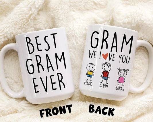 Gram Mug, Personalized Gram Gift, Gram Birthday Christmas Gift, Gram Mother's Day Gift, Grandma Gram Gift, Gift for Granddaughter Grandkids
