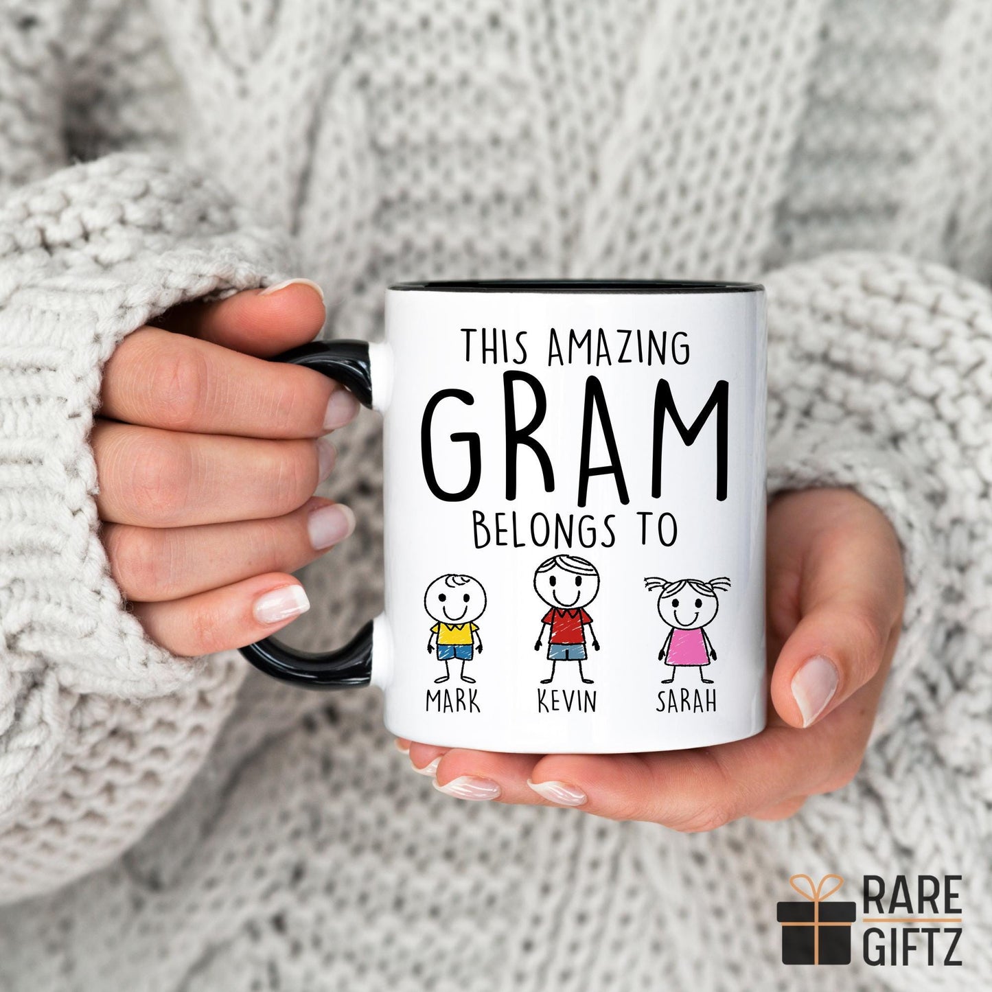 Best Gram Gift, Custom Gram Coffee Mug, Funny Gram Birthday Gift, Gram Christmas Gift, Gram Mother's Day Gift, Granddaughter Grandkids Gift