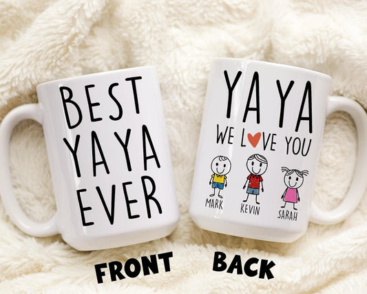 Yaya Mug, Personalized Yaya Gift, Yaya Birthday Christmas Gift, Yaya Mother's Day Gift, Grandma Yaya Gift, Gift from Granddaughter Grandkids