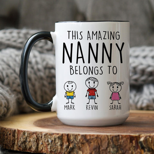 Best Nanny Gift, Custom Nanny Coffee Mug, Funny Nanny Birthday Gift, Nanny Christmas Gift, Nanny Mother's Day Gift, Granddaughter Grandkids