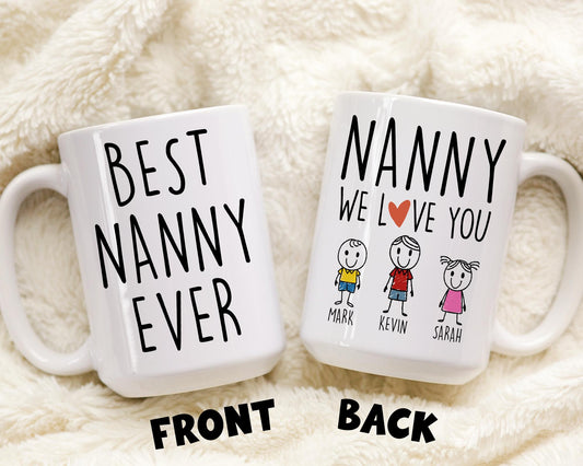 Nanny Mug, Personalized Nanny Gift, Nanny Birthday Christmas Gift, Nanny Mother's Day Gift, Grandma Nanny Gift, Granddaughter Grandkids Gift