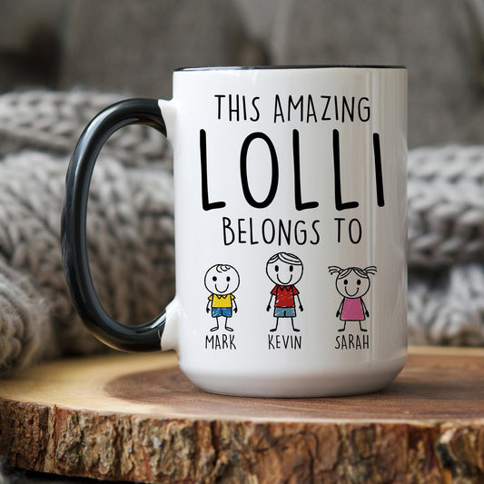 Lolli Mug, Personalized Lolli Gift, Lolli Birthday Christmas Gift, Lolli Mother's Day Gift, Grandma Lolli Gift, Granddaughter Grandkid Mug