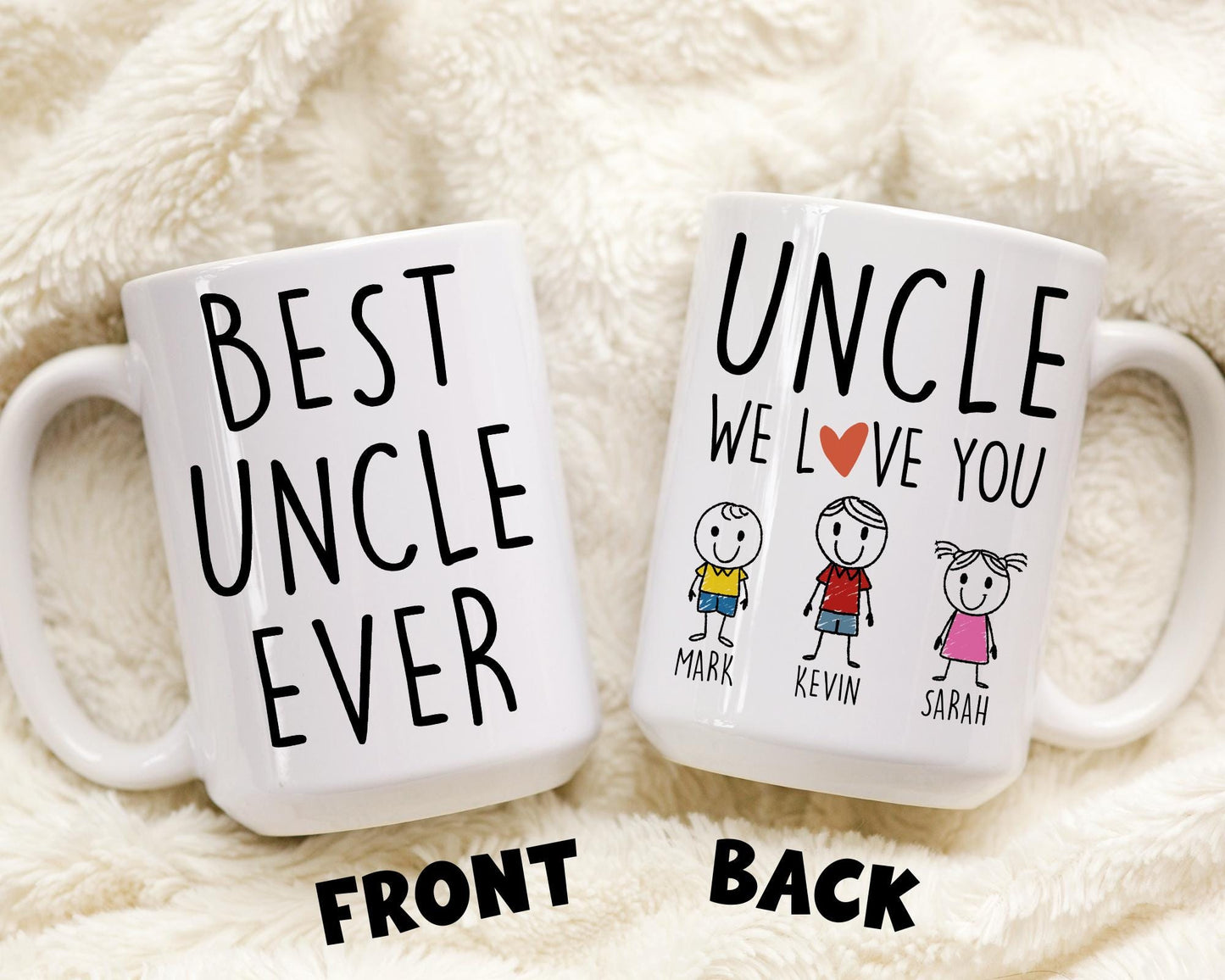 Best Uncle Mug, Personalized Uncle Mug, Uncle Birthday Christmas, Gift from Niece Nephew, Promoted to Uncle Gift, Uncle Father's Day Present