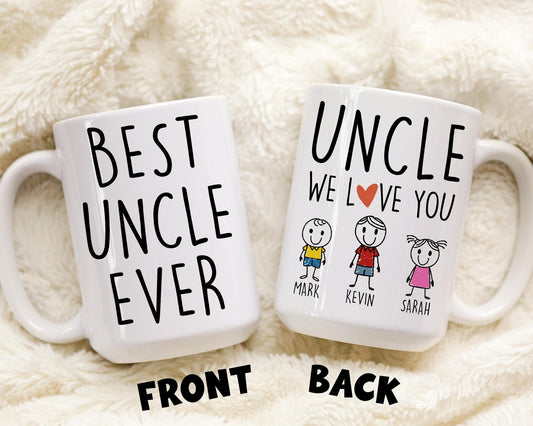 Best Uncle Mug, Personalized Uncle Mug, Uncle Birthday Christmas, Gift from Niece Nephew, Promoted to Uncle Gift, Uncle Father's Day Present