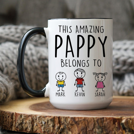 Best Pappy Mug, Custom Pappy Gift, Pappy From Granddaughter, Pappy Grandkids Names Gift, Grandpa Father's Day Gift, New Pappy Again Present
