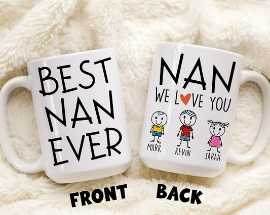 Nan Mug, Personalized Nan Gift, Nan Birthday Christmas Gift, Nan Mother's Day Gift, Grandma Nan, Granddaughter Grandkids Gift, Nan Again Mug