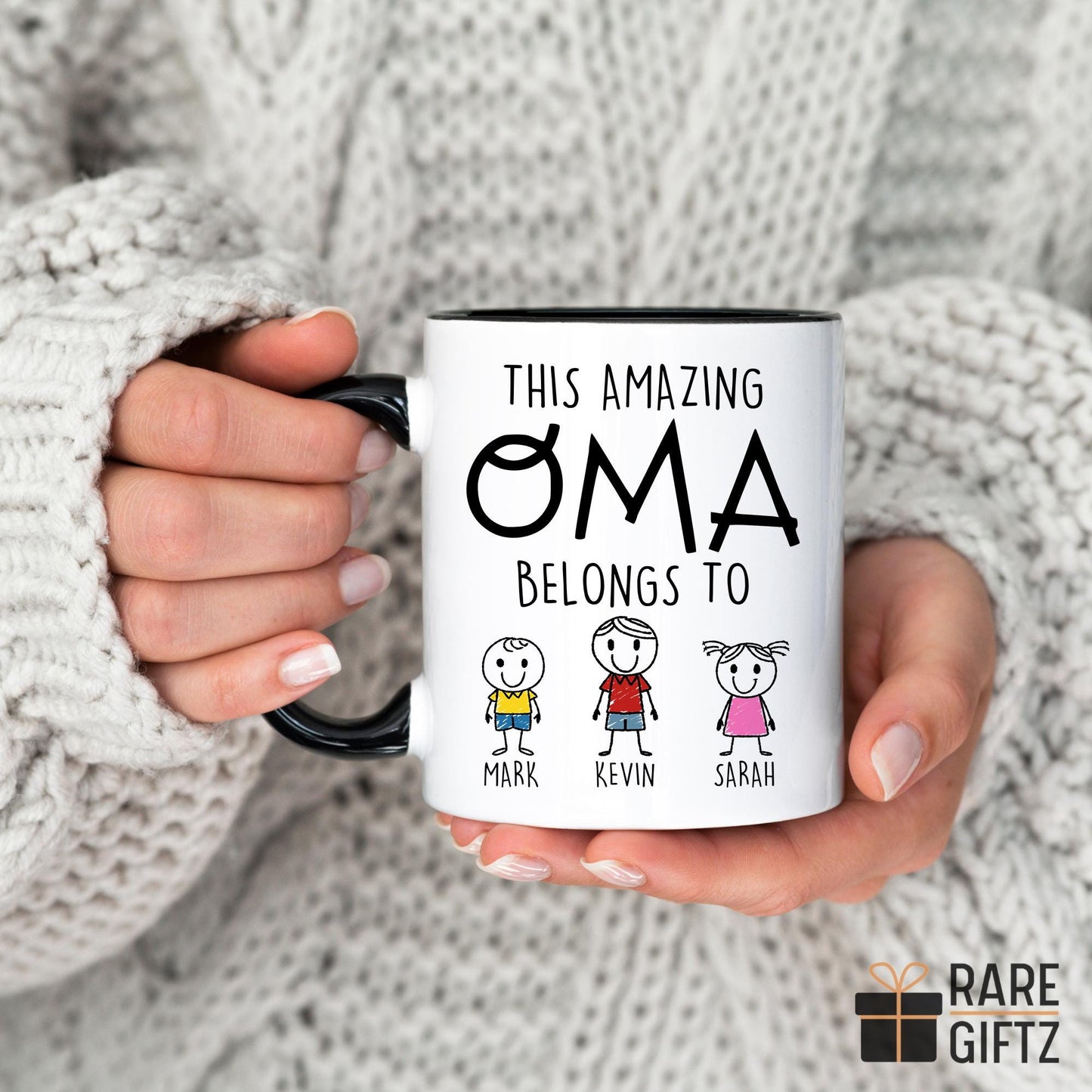Oma Mug, Personalized Oma Gift, Oma Birthday Christmas Gift, Oma Mother's Day Gift, Grandma Oma, Granddaughter Grandkids Gift, Oma Again Mug