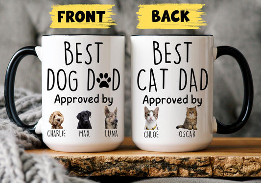 Dog Cat Dad Mug, Personalized Dog Cat Dad Gift, Cat Dad Mug, Dog Dad Gift, Christmas Cat Dog Dad Present, Pet Owner Dad, Custom Cat Dog Dad