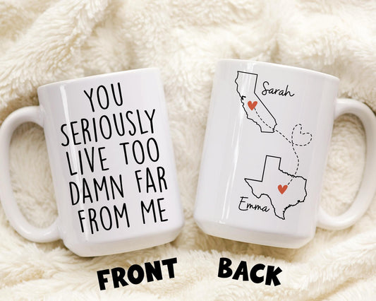 Best Friend Gift, Work Bestie Relocating, Sister Birthday Gift, Missing You Gift, Long Distance Friend, Birthday Gift, Bff Mug, Custom State