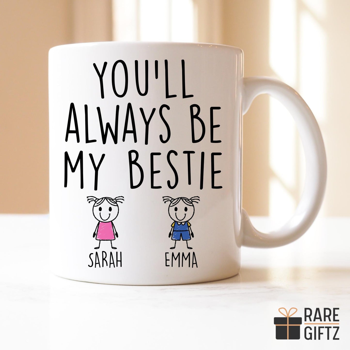 Best Friend Gift, Custom Bestie Coffee Mug, Personalized BFF Gift, Long Distance Friendship Gift, Moving Away Present, Soul Sister Present