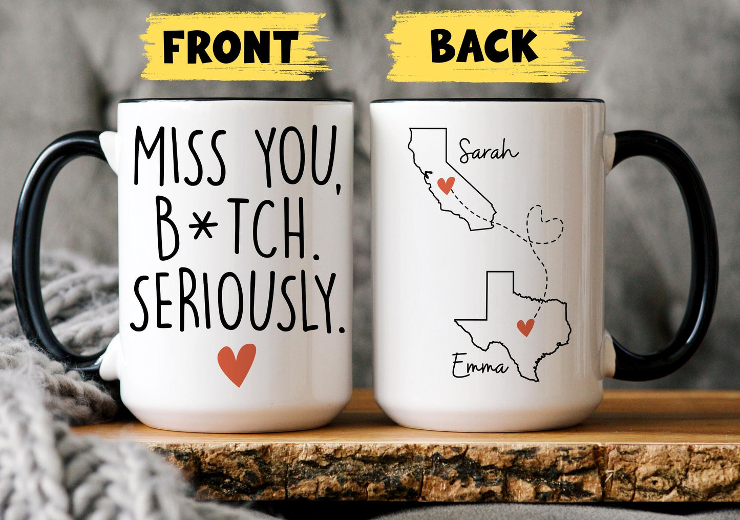 Long Distance State Bestie Mug, Bff Gift, Moving Away Gift, Birthday Present Bestie, Soul Sisters Mug, Missing You Bestie, Best Friend Gift