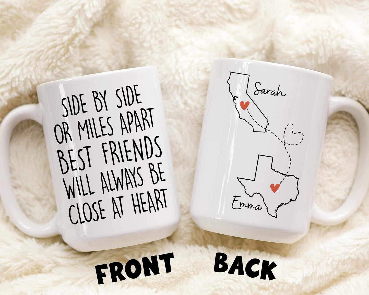 Personalized Long Distance state Gift, Custom Best Friend Mug Gift, Moving Away Gift, Mother Daughter Mug, Soul Sister Gift, BFF Birthday