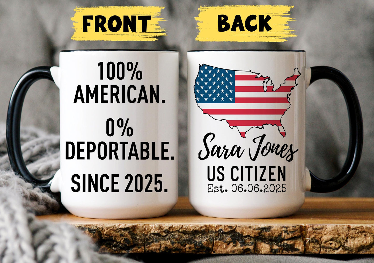 Custom American Citizenship Gift, New American Citizen Mug, US Citizen gift, Becoming An American, New American Present, US Citizen Gift