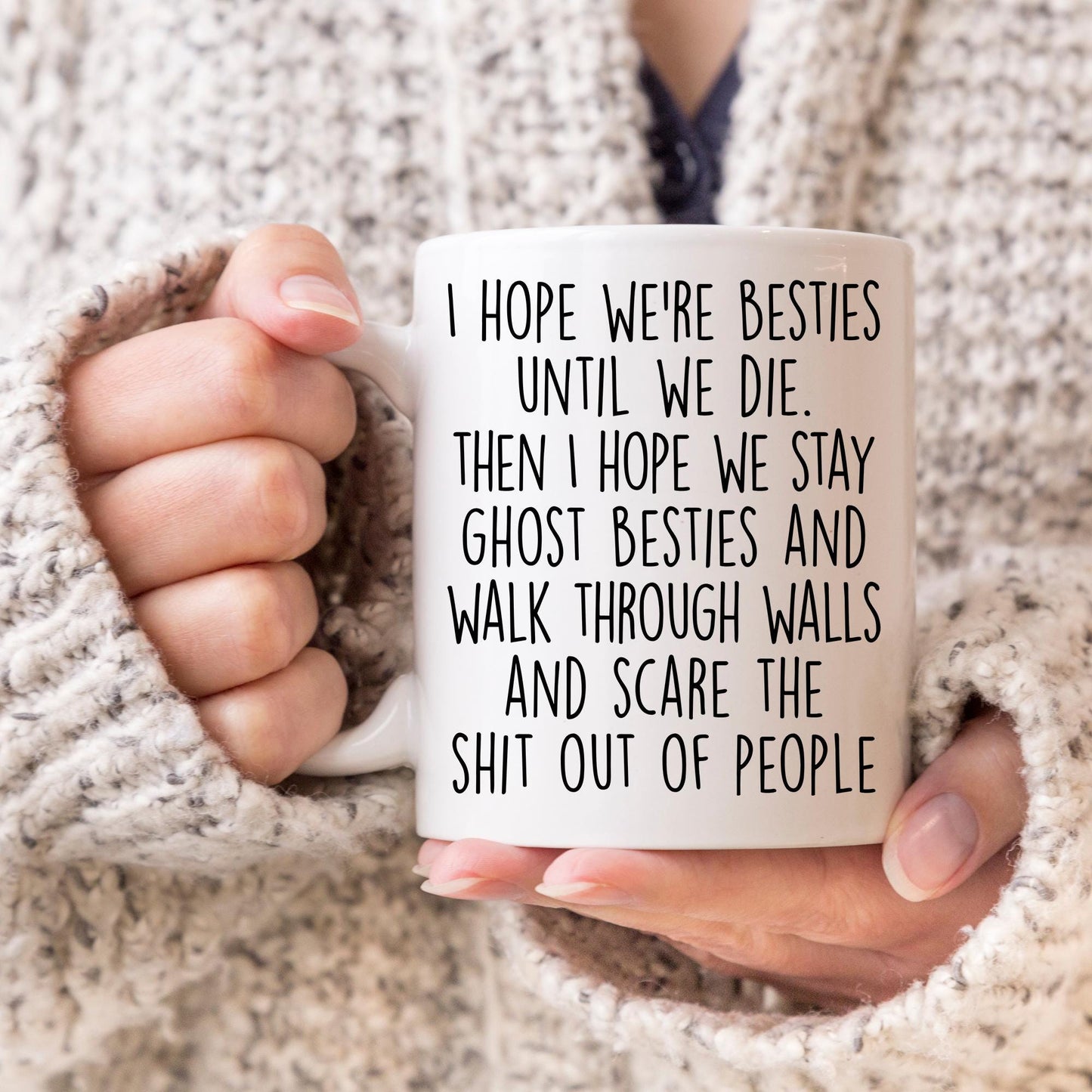 Personalized Bestie Gift, Halloween Best Friend Mug, Funny Bestie, Friend Skeleton Present, Custom Funny Work Bestie Gift, BFF Soul Sister