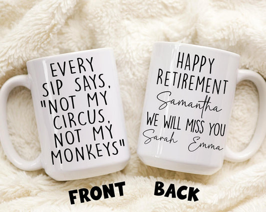 Custom Retirement Mug, Retirement Bestie Gift, Retirement Present for a Man, Retirement Gifts for Woman, Retired Mug, Funny Retirement Gift