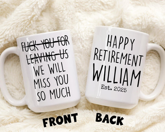Personalized Retirement Gift, Funny Retired Mug, Retirement Gift for Women, Retired Gift From Coworker, Funny Retirement, retired colleague