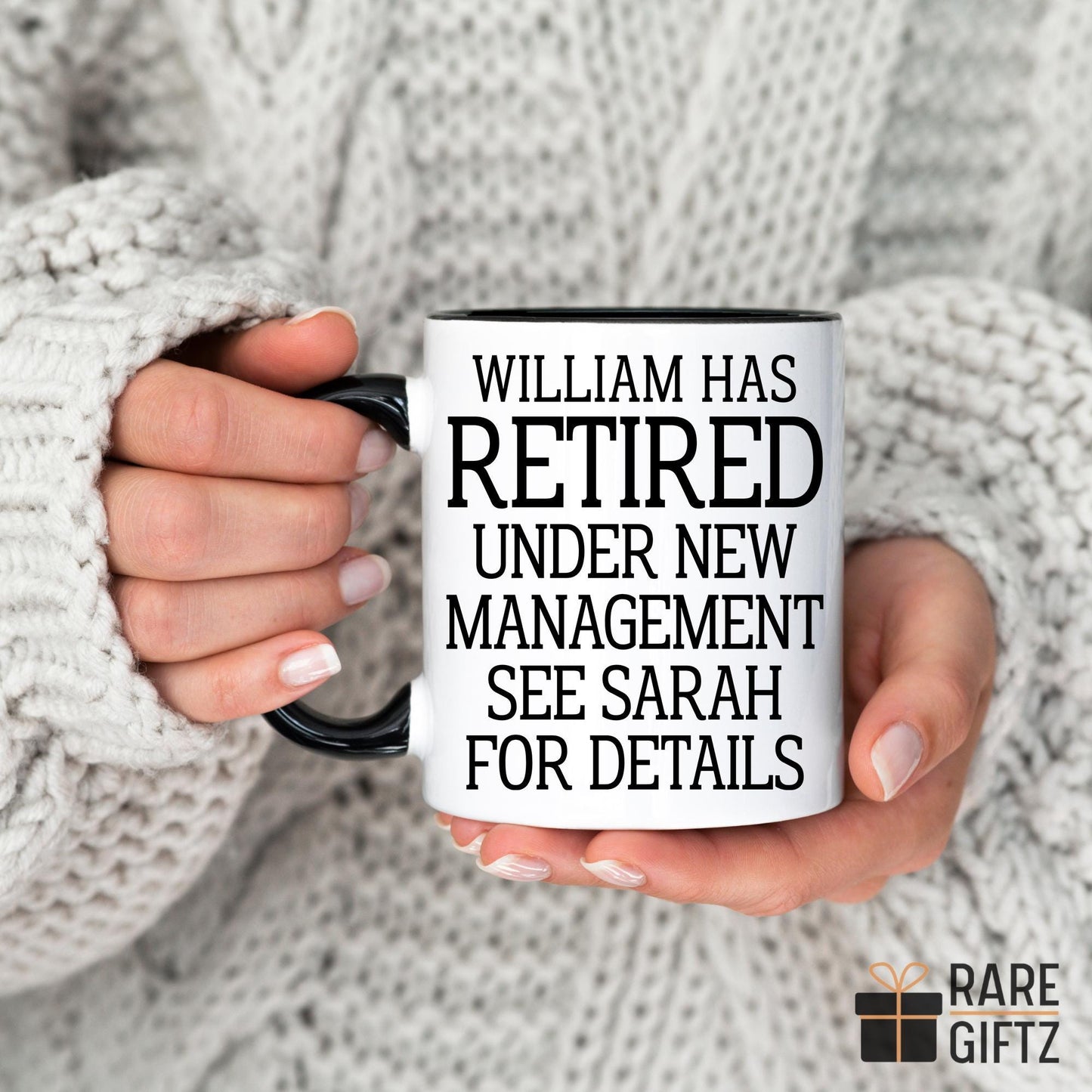 Personalized Retired New Management Mug, Custom Name Retirement Gift, Retirement Party, Funny Retirement Gift for Men, Retirement Husband