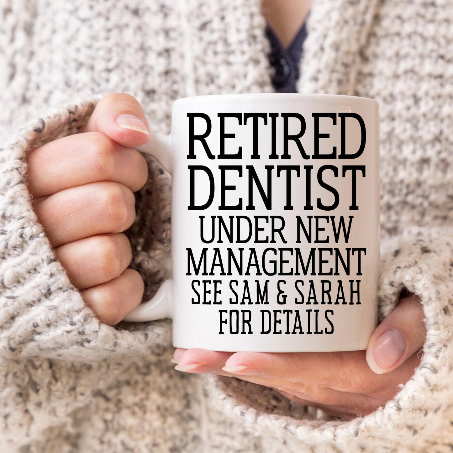 Personalized Dentist Mug, Custom Dentist Retirement Gift from Grandkids, Dentist Retired Present Granddaughter, Retiring Dentist Coffee Cup