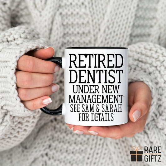 Personalized Dentist Mug, Custom Dentist Retirement Gift from Grandkids, Dentist Retired Present Granddaughter, Retiring Dentist Coffee Cup