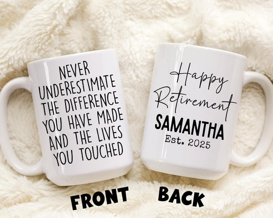 Personalized Retirement Gift, Funny Retired Mug, Happy retirement Present, Retired teacher Gift, Officially Retired Coworker, Newly Retired