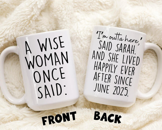 Personalized Happy Retirement Gift, Retirement Mug, Custom Retired Gift for Women Her Coworker Boss Woman Teacher, Retiring Coffee Mug