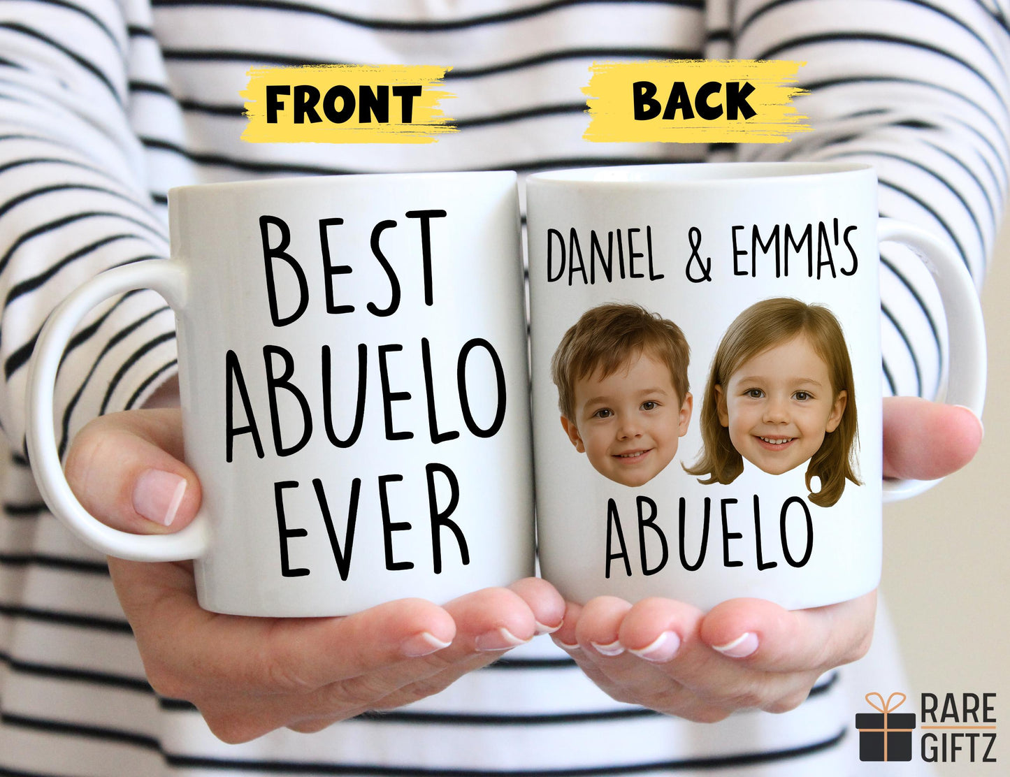 Personalized Grandpa mug, Custom Poppy Mug, Best Abuelo Present, Christmas Gift for Grandpa, New Papa Gift, Pepaw Cup Grandkids Baby Picture