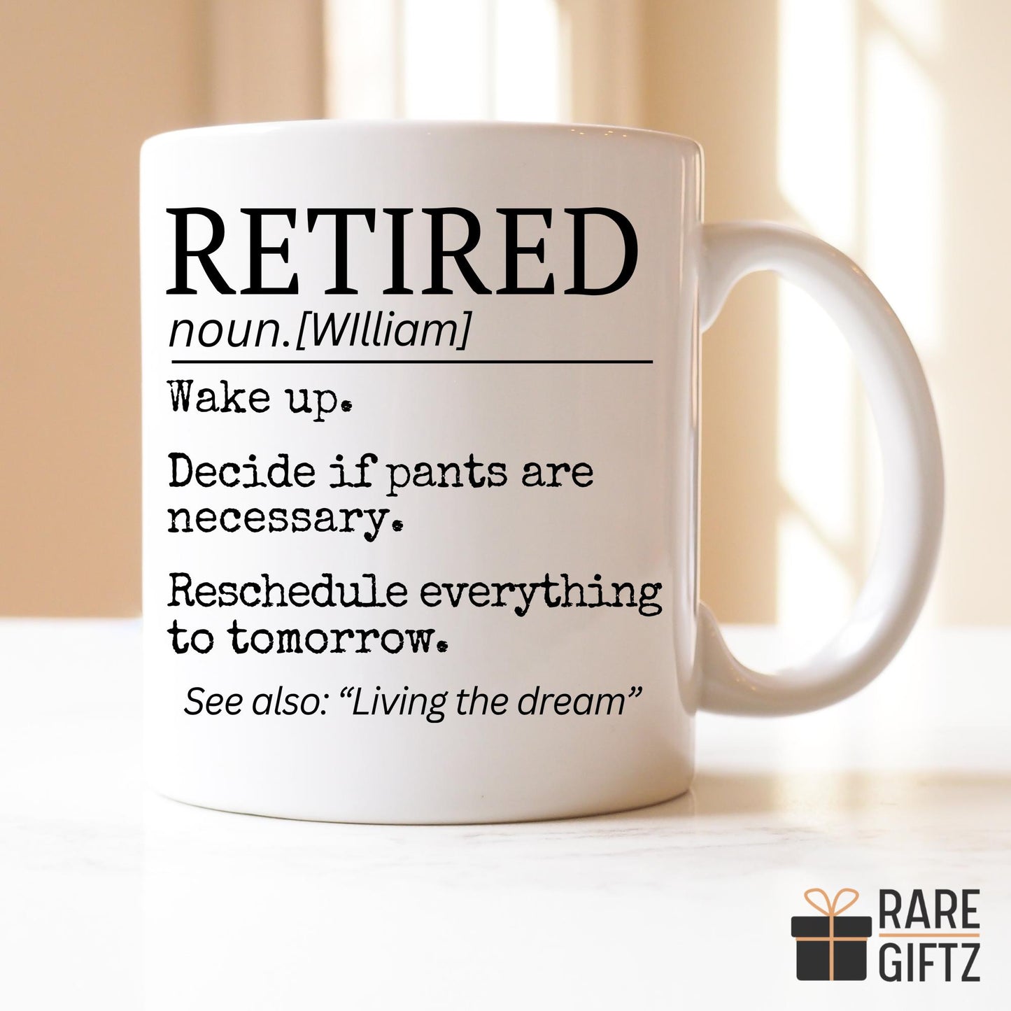 Personalized Retired mug, Funny Grandpa Retirement Gift, Retired Dad Present, Custom Retirement Party, Funny Teacher Coworker Retiring Gift