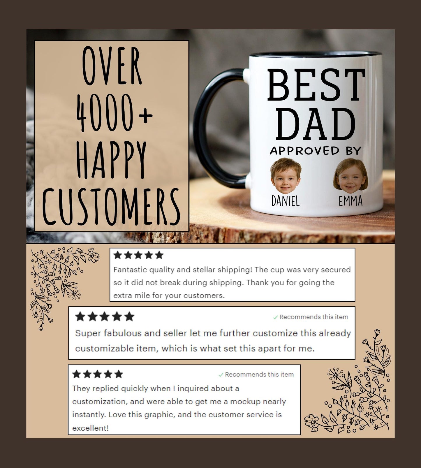 Personalized Dad mug with Picture, Custom Dad Gift, Best Dad Mug With Photo, Present From Daughter, Dad Christmas Present, Father's Day Gift