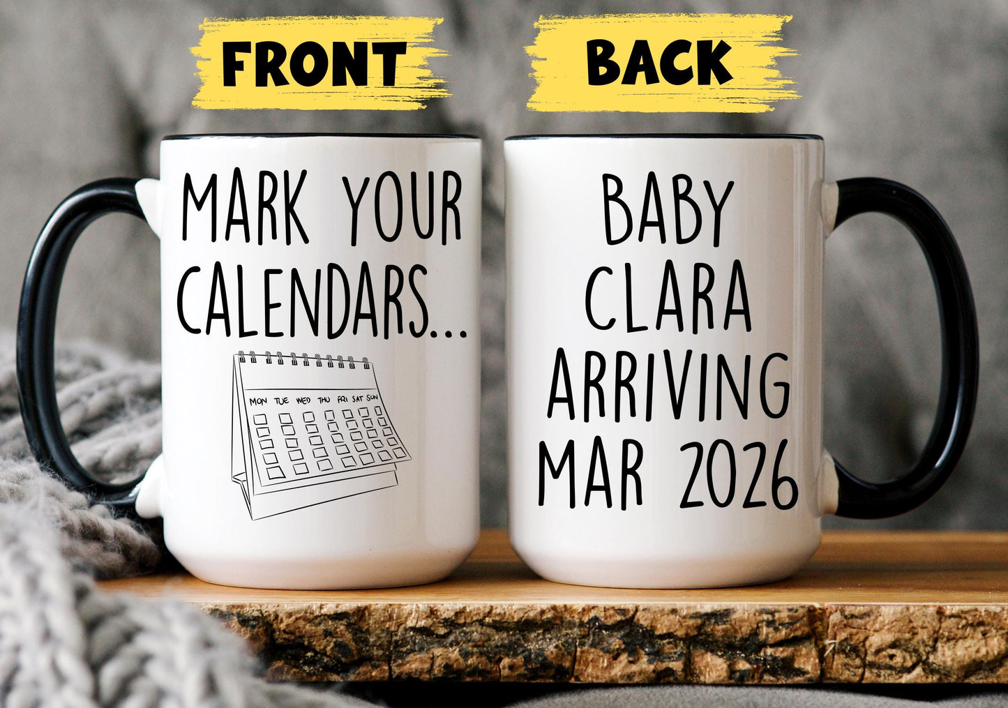Personalized Baby Coming Soon Mug, Custom Baby Coming Soon Mug, Cute Gifts for Pregnancy Announcement, Expecting Parents Mom Gift Present