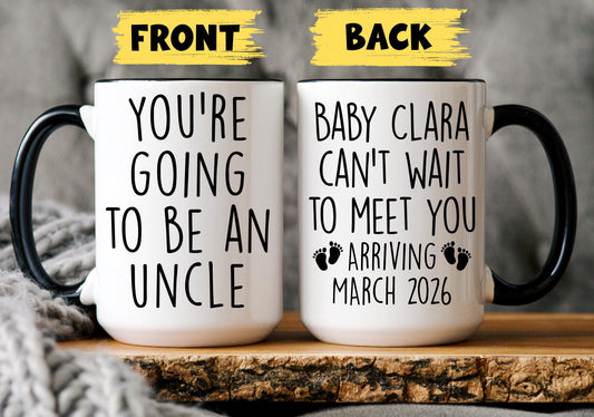 Personalized Uncle Mug, Uncle Aunt Gift, First Time Uncle Pregnancy Reveal, Uncle to Be Mug, Custom Uncle Announcement, Promoted to Uncle
