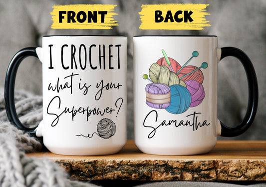 Crochet Mug Personalized, Funny Crochet Gift, Crocheter Birthday Mug, Crochet Lover Gift, Custom Crochet  Mom Cup, Crochet Christmas Gift