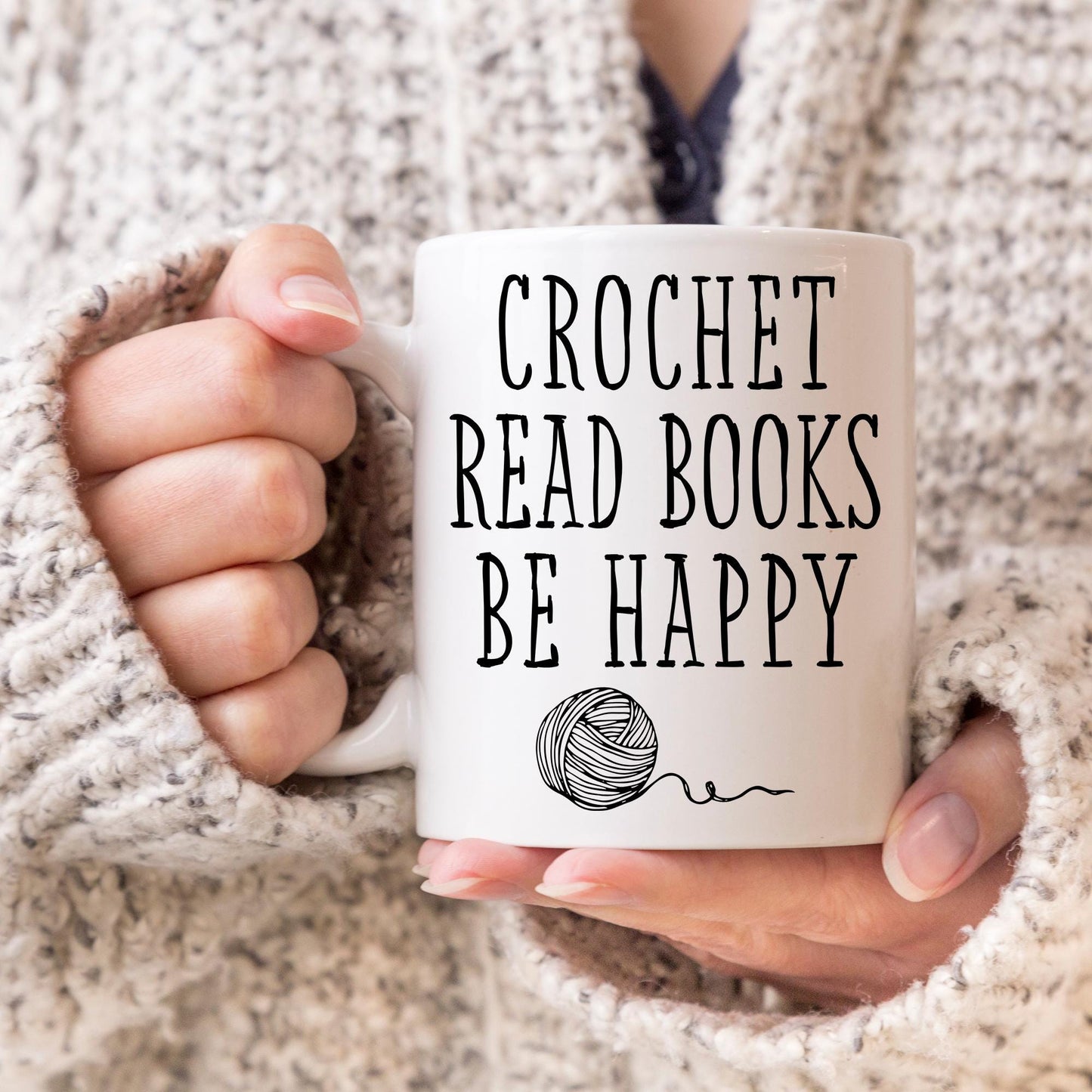Personalized Crochet Mug, Reading Crocheting Gift, Crochet Gift for Her, Crochet Grandma Mug, Gift Crochet Book, Reader Crocheting Present