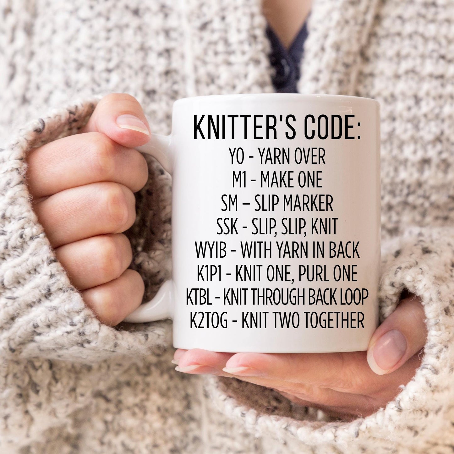 Knitting Mug, Knitter's Code, Gift for Knitter, Funny Knitting Gift, Knitting Gift, Yarn Lover Gift, Gift for knit mom, Knitting Present