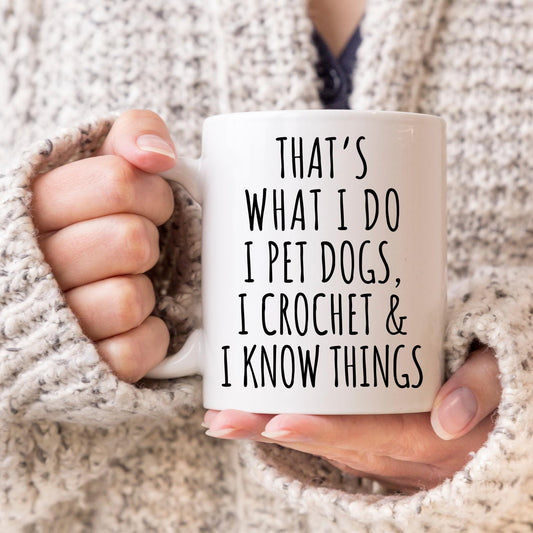 Crochet Dog Mug, Crochet Lover Gift, Funny Crocheter Mug, Crochet Dog Mom, Funny Crocheting, Crochet Gift for Mom, Crocheter Lover present