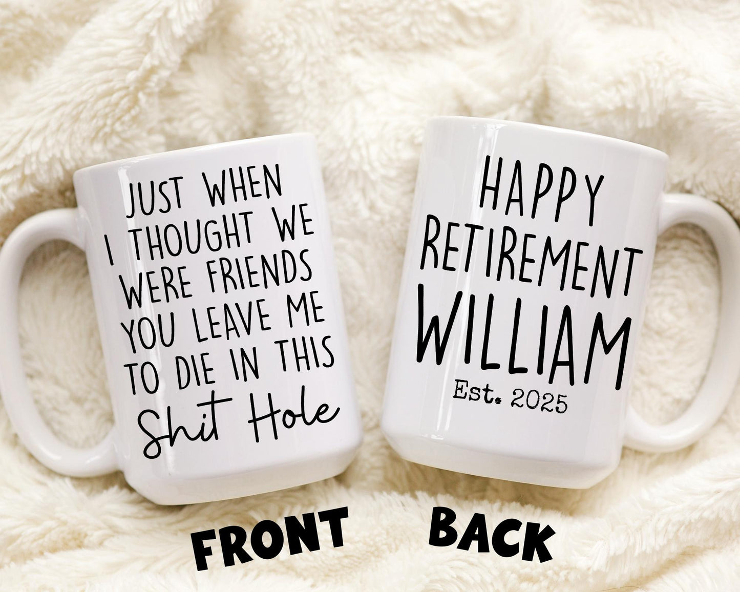 Personalized Retirement Mug, Retirement Gifts for Women, Coworker Leaving Gift, Funny Going Away, Goodbye Gift For Her, Funny Retirement Mug