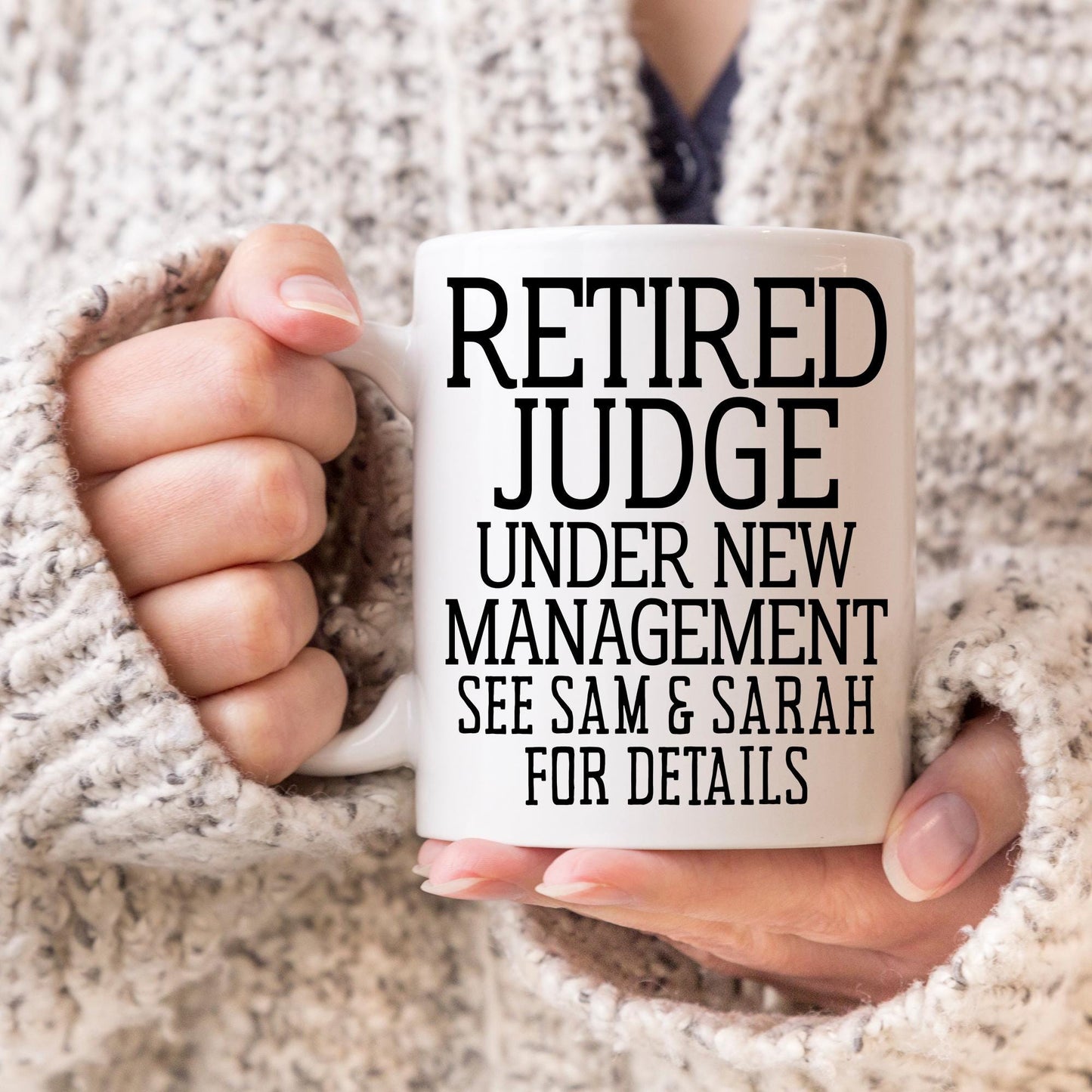 Personalized Judge Mug, Custom Retired Judge Gift from Grandkids, Judge Retirement Gift from Granddaughter, Funny Retiring Present Judge Cup