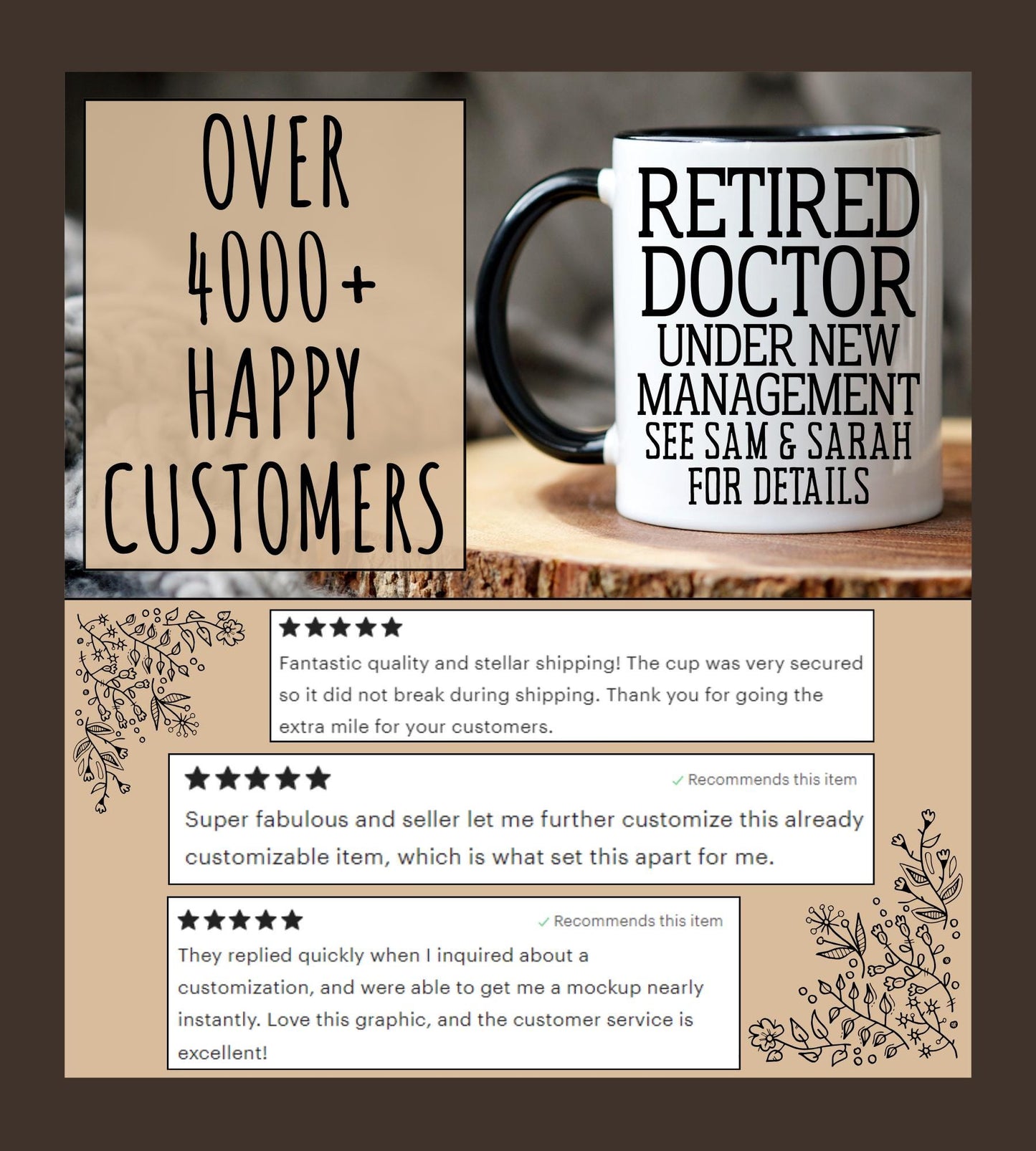 Personalized Doctor Mug, Custom Retired Doctor Gift from Grandkids, Doctor Retirement Gift from Granddaughter, Funny Retiring Present Doctor
