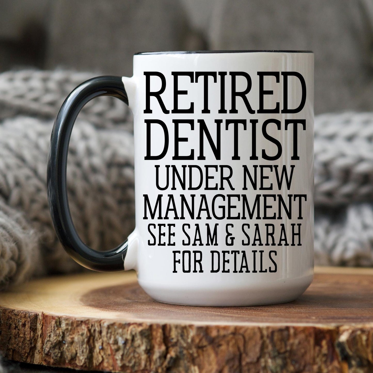 Personalized Dentist Mug, Custom Dentist Retirement Gift from Grandkids, Dentist Retired Present Granddaughter, Retiring Dentist Coffee Cup