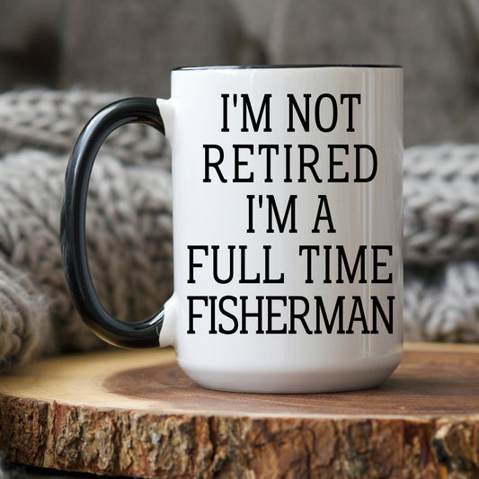 Retired Fisherman Mug Fishing Retirement Gift, Fishing lover present, Dad Grandpa Fishing Gift, Coworker Boss Manager Fishing Present