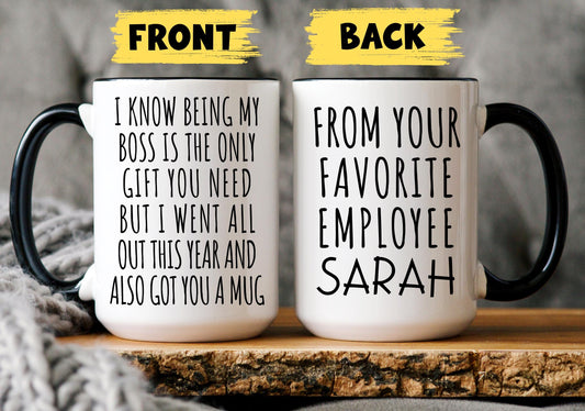Custom Funny Boss gift, Boss mug, Best Boss Present, Humor Boss Gift, Boss Thank you, Gift from Employee, Personalize Boss Christmas Gift