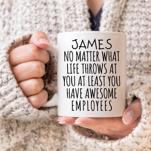 Personalized Supervisor Mug, Present from Employees, Custom Manager Gift, Boss National Boss day Gift, Boss Retirement Leaving Relocating