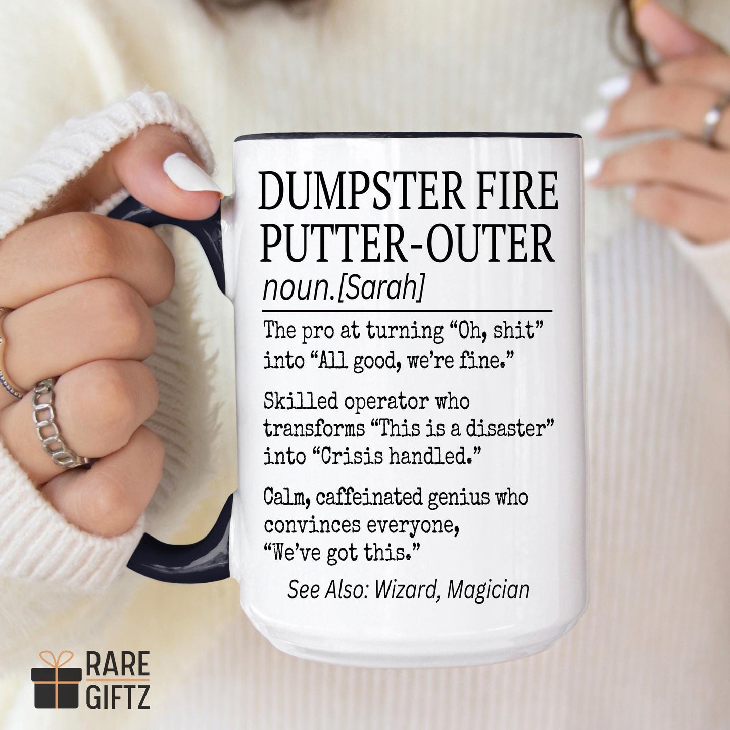 Workplace Bestie Gift, Personalized Coworker mug, Dumpster Firefighter Mug, Favorite Coworker Gift, Secret Santa, Work Bestie Present Gift